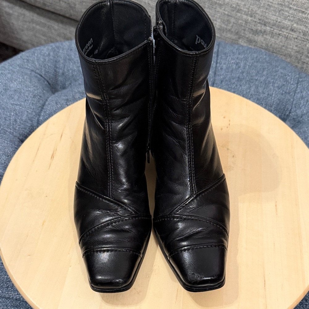 Paul Green Munchen Womens Heeled Black Leather Booties Boots Size US 5.0